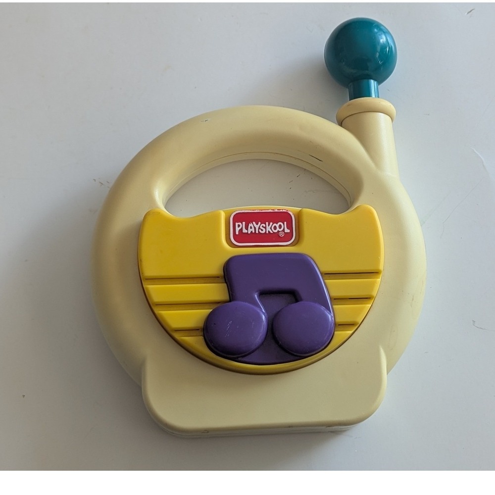 Vintage 1992 Playskool Musical Radio Toy 5417 Cream Yellow Purple Toddler Retro